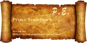 Prusz Engelbert névjegykártya